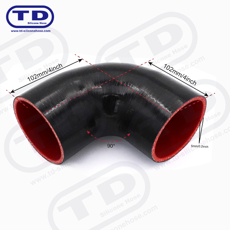 Tuyau de coude en silicone à 90 °