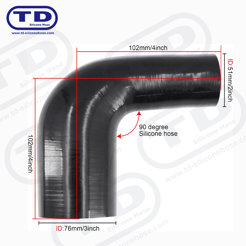 Tuyau de réducteur en silicone à 90 °