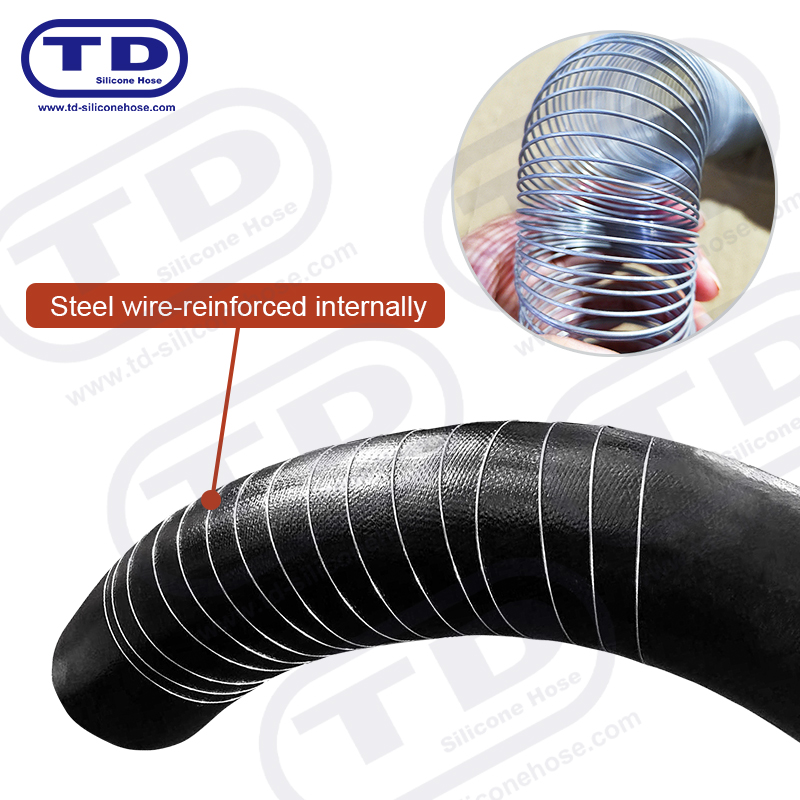 Tuyau de silicone renforcé de fil
