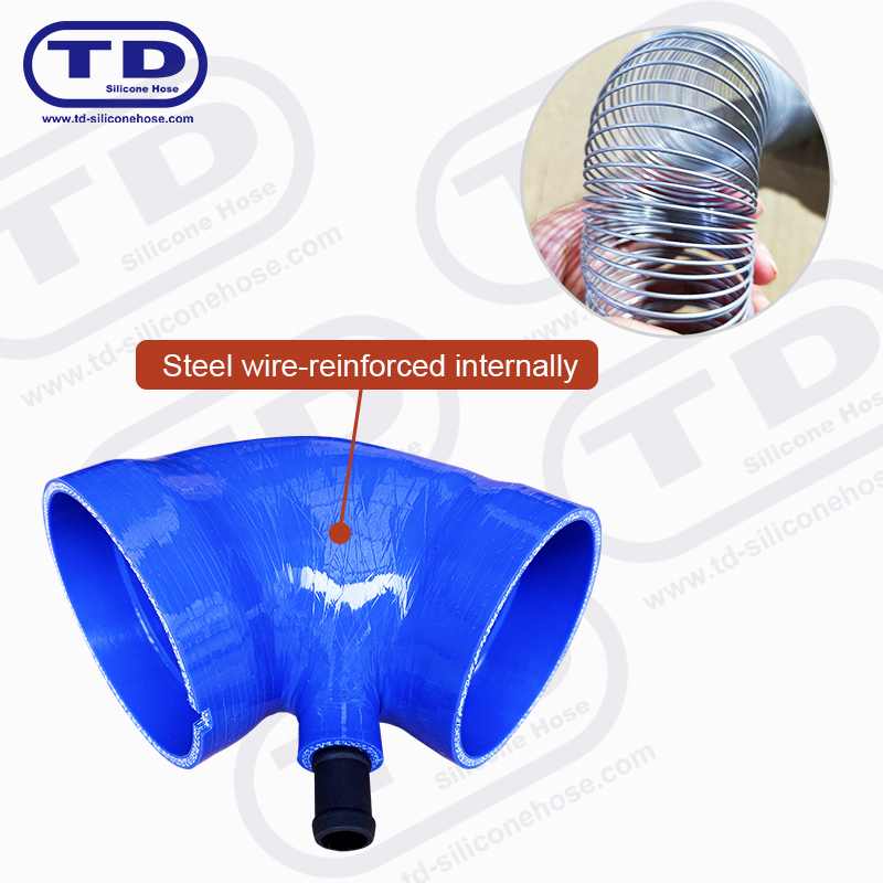 Tuyau de silicone renforcé de fil