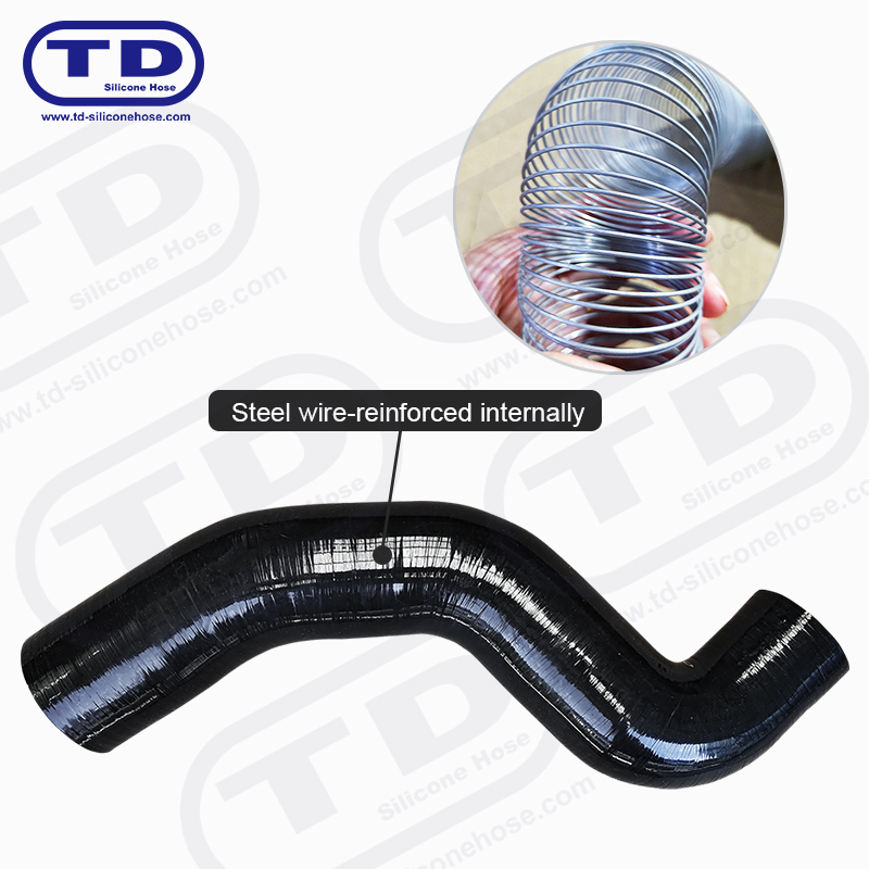 Tuyau de silicone renforcé de fil