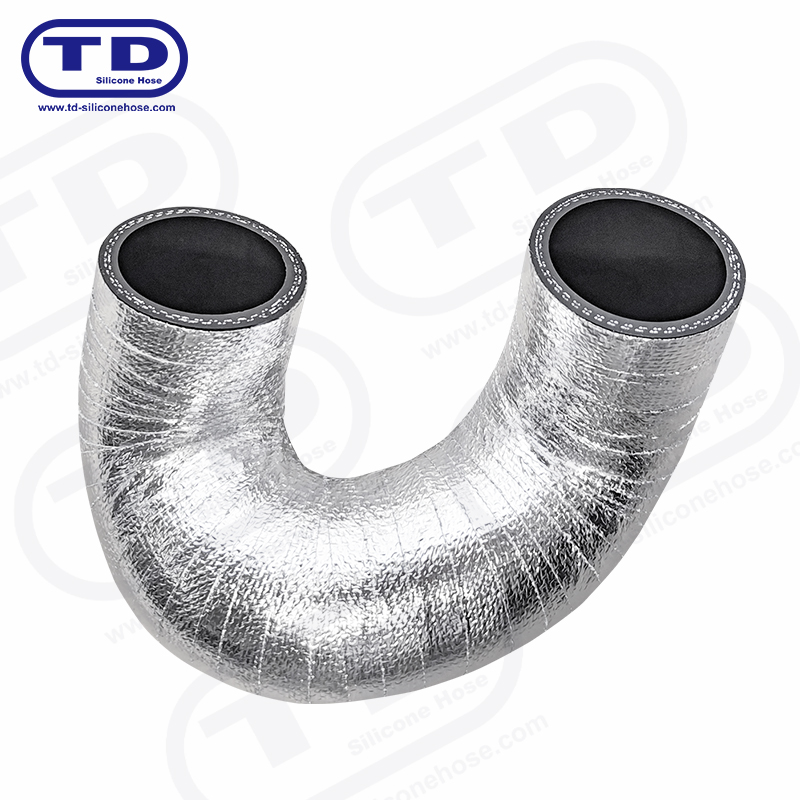 Tuyau en silicone enveloppé en aluminium