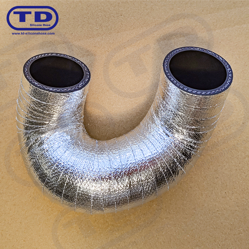 Tuyau en silicone enveloppé en aluminium