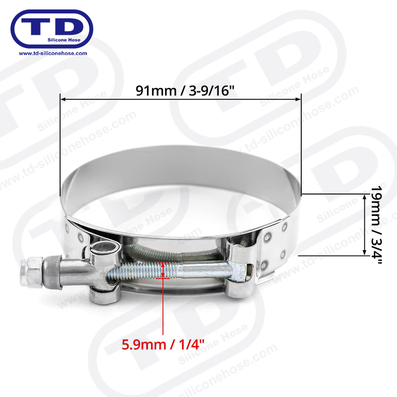 Pince de tuyau en silicone en t-boul