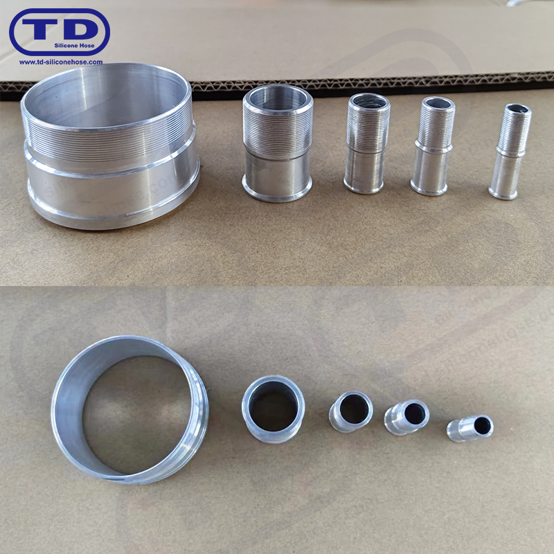 Ajustement en aluminium pour le tuyau en silicone