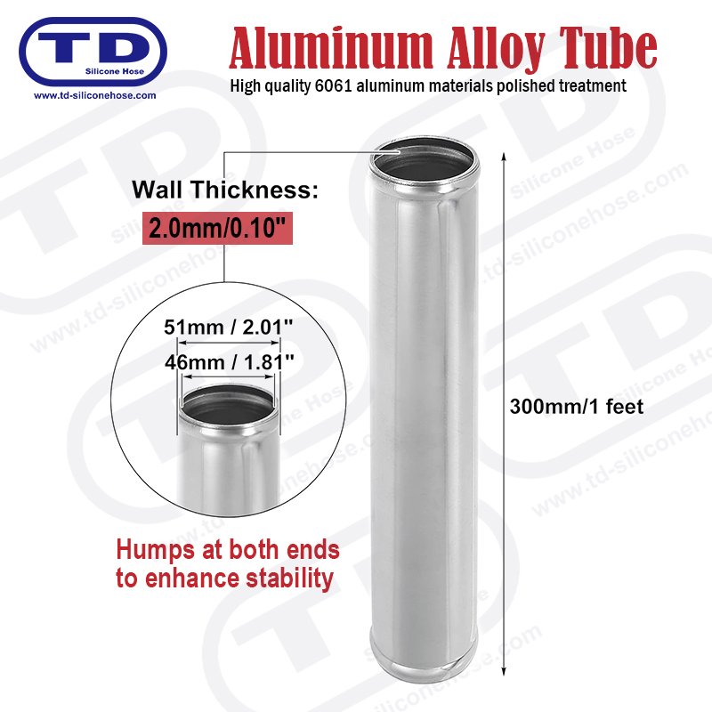 Tuyau en aluminium OD: 51 mm L: 300 mm