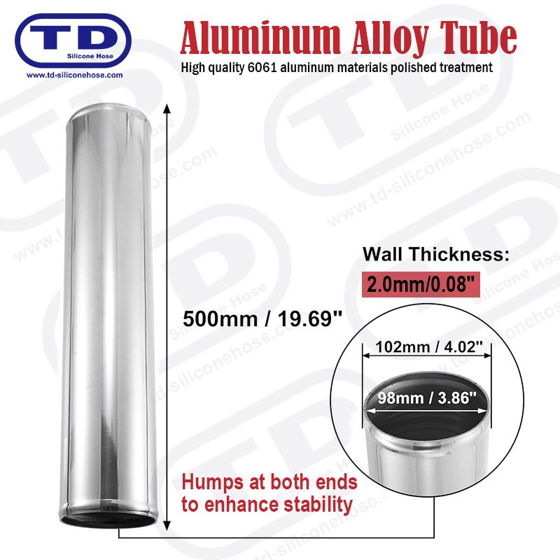 Tuyau en aluminium OD: 104 mm L: 500 mm