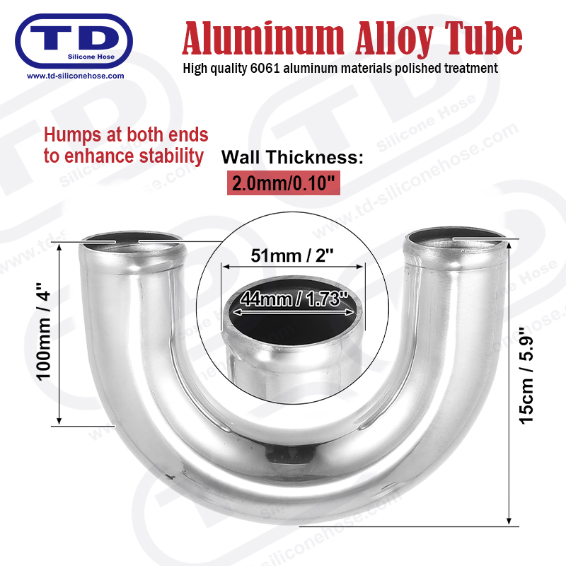 Tuyau en aluminium 180 ° OD: 2,0 