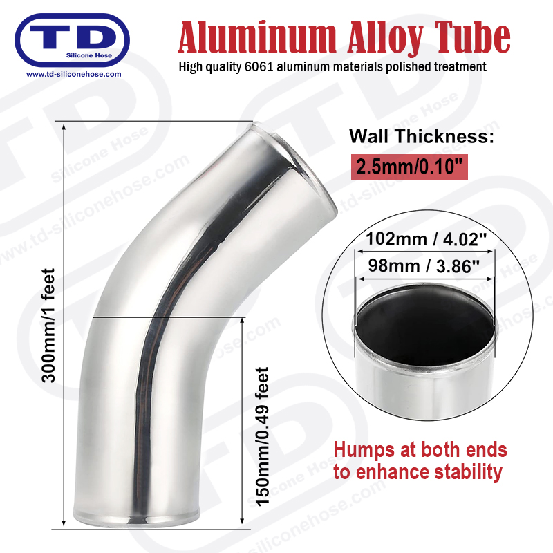Tuyau en aluminium 45 ° OD: 4,0 